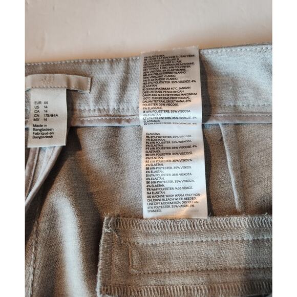 H&M Heather Gray Slacks Womens Sz 14 Trouser Work Office Pants Flat Front Career - Picture 4 of 16